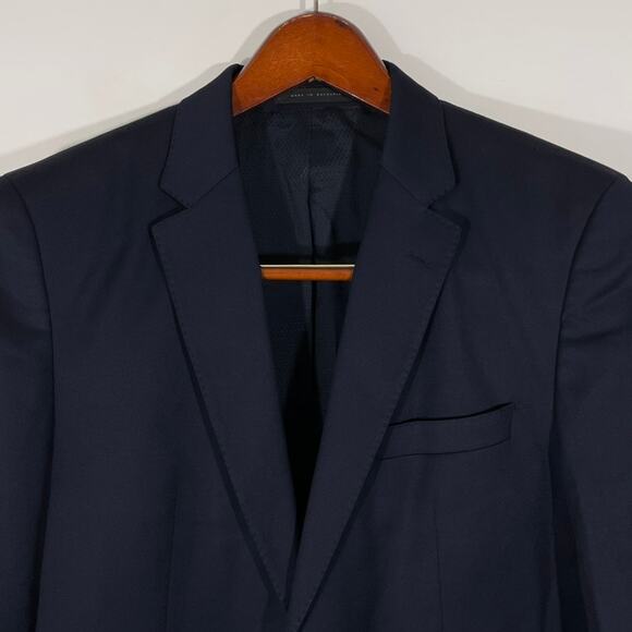 Hugo Boss Super 100s Johnstons Lenon Virginwool Blazer Mens Size 38R Black Reda - Picture 2 of 11